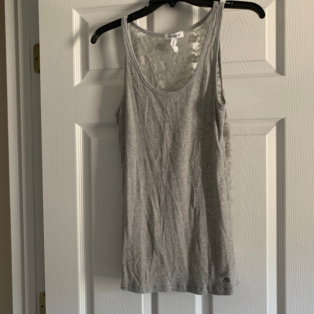 Grey lace tank